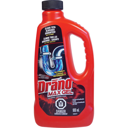 Produit d&eacute;bouchant pour drain Max Gel de Drano Ontario Packaging