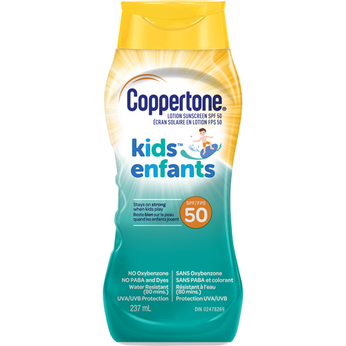 Kids Water Resistant Sunscreen, SPF 50, Lotion Ontario Packaging