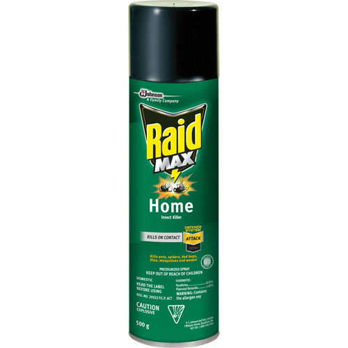 Raid&reg; Max&reg; Home Insect Killer Insecticide, 500 g, Aerosol Can, Solvent Base Ontario Packaging