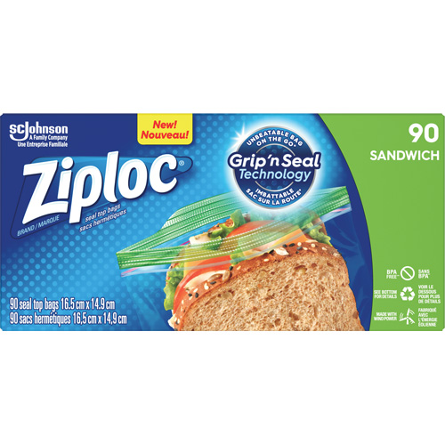 Sacs &agrave; sandwichs Ziploc Ontario Packaging