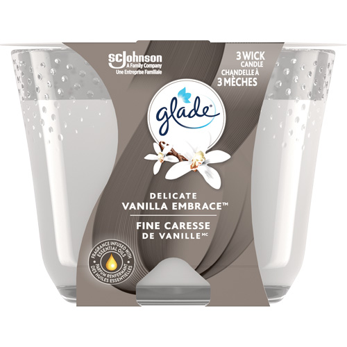 Chandelle &agrave; trois m&egrave;ches Glade, Fine caresse de vanille Ontario Packaging