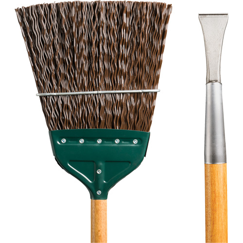 Balai d'aiguillage et de cantonnier avec ciseau robuste forg&eacute;, Manche en Bois, Soies en Polypropyl&egrave;ne, 55" lo Ontario Packaging