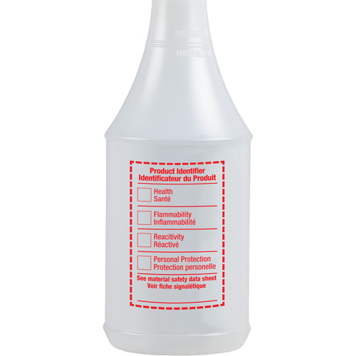 Round Spray Bottle with WHMIS Label, 24 oz. Ontario Packaging