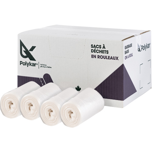High Density Garbage Bags, Utility, 22" W x 20" L, 8 microns, Frosted, 23 L (6 Gal.) Capacity Ontario Packaging