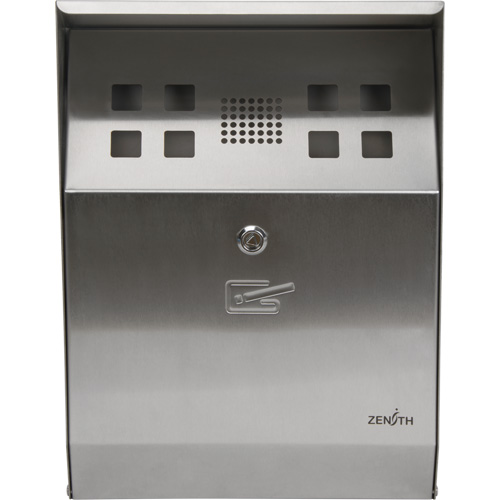 Smoking Receptacle, Wall-Mount, Stainless Steel, 1.6 Litres Capacity, 13-4/5" Height Ontario Packaging