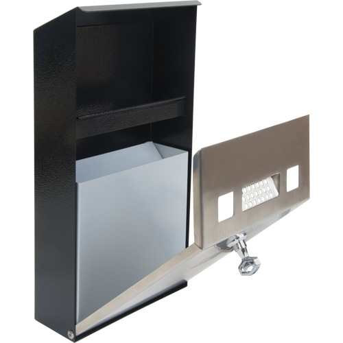 Smoking Receptacle, Wall-Mount, Stainless Steel, 1 Litre Capacity, 11-4/5" Height Ontario Packaging