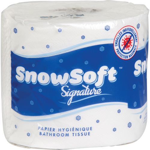 Snow Soft Premium Toilet Paper, 2 Ply, 600 Sheets/Roll, 145' Length, White Ontario Packaging