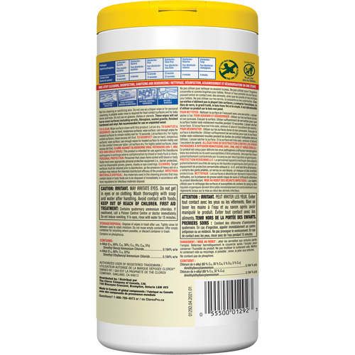 Disinfecting Wipes, 75 Count Ontario Packaging