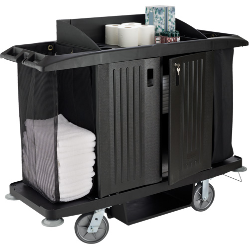 Executive Full-Size Housekeeping Cart with Doors Ontario Packaging