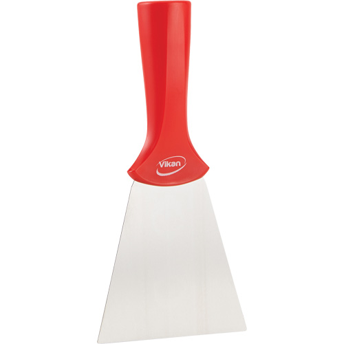 Grattoir en acier inoxydable avec poign&eacute;e montable sur manche, Rouge, 4" la x 8" lo Ontario Packaging