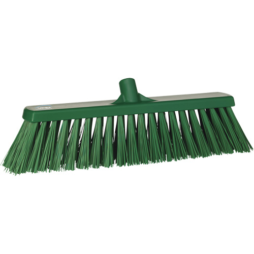 Heavy-Duty Push Broom, Stiff Bristles, 20", Polyester, Green Ontario Packaging