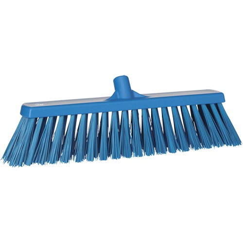 Heavy-Duty Push Broom, Stiff Bristles, 20", Polyester, Blue Ontario Packaging