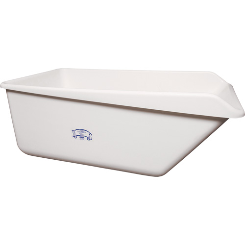 Angled Dump Tub with Drain, Plastic, White Ontario Packaging