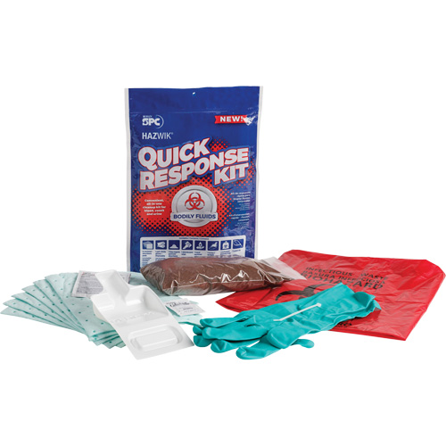 Trousse dintervention rapide pour d&eacute;versements de fluides corporels Hazwik, Biorisque, Sac, Absorbance de 0,49 gal. US Ontario Packaging
