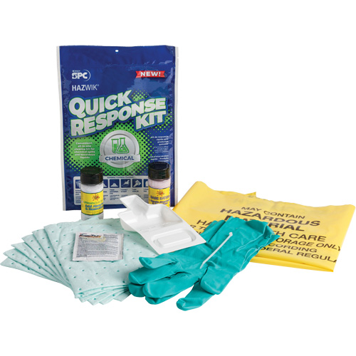 Hazwik&reg; Quick Response Spill Kit for Chemical Spills, Hazmat, Bag, 0.33 US gal. Absorbancy Ontario Packaging