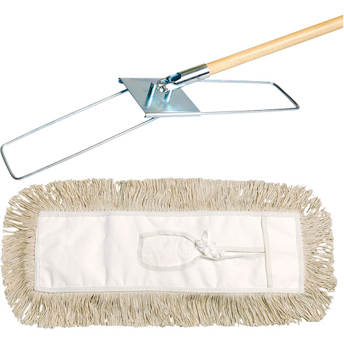 Break-Ezy Dust Mop System, Tie-On Style, Cotton, 36" L x 5" W Ontario Packaging