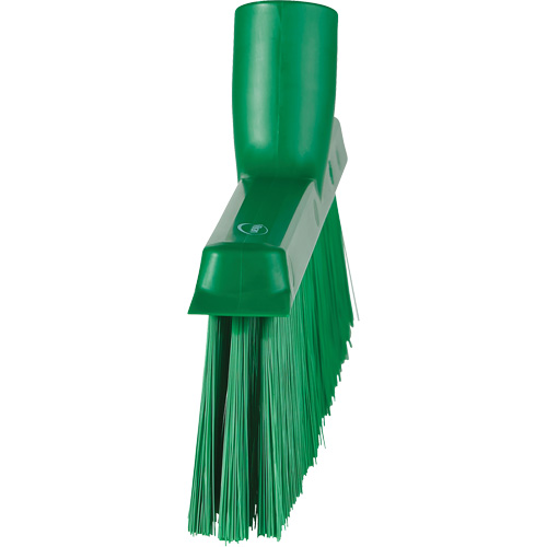 Dustpan Broom with Angled Thread, Medium Bristles, 10", Polyester, Green Ontario Packaging