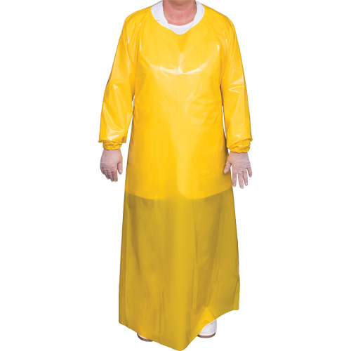 Top Dog 6 Mil. Gown, Large, Yellow, Polyurethane Ontario Packaging