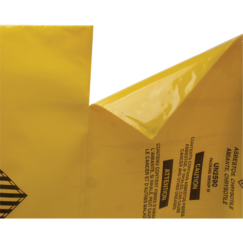 Hazardous Waste Liners, Asbestos, 40" L x 26" W, 3 mils Ontario Packaging