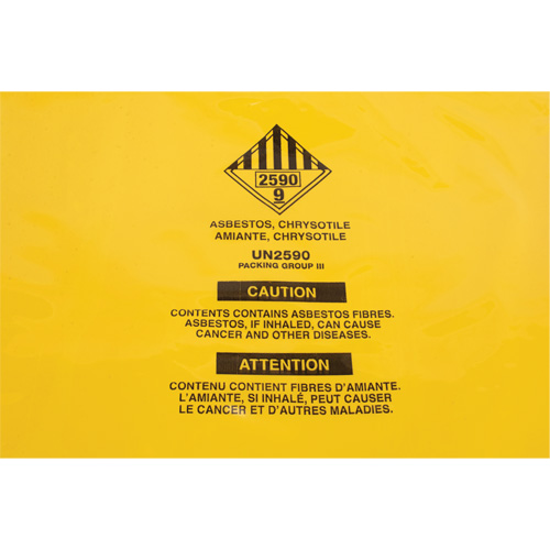 Hazardous Waste Liners, Asbestos, 40" L x 26" W, 3 mils Ontario Packaging