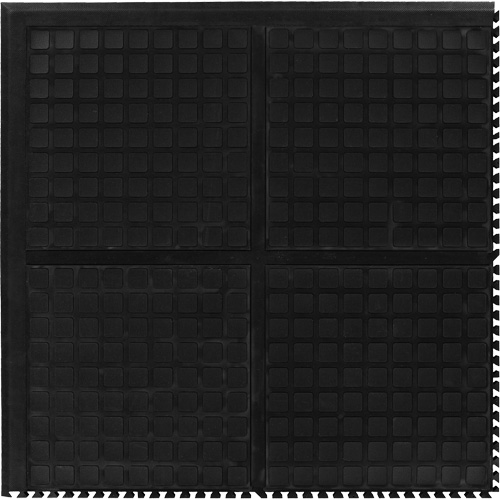 Tuile de centre modulaire Hog Heaven III Comfort, Ondul&eacute;, 3' x 3' x 3/4", Noir, Nitrile Ontario Packaging