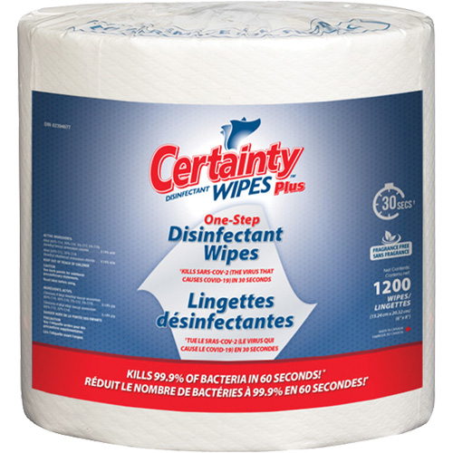 Plus Disinfectant Wipes, 8" x 6", 1200 Count Ontario Packaging