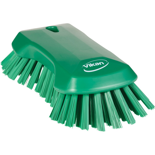 Hand Brush, Extra Stiff Bristles, 9-1/10" Long, Green Ontario Packaging