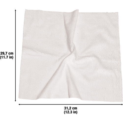 Washable Cleaning Cloths, Microfibre, White Ontario Packaging