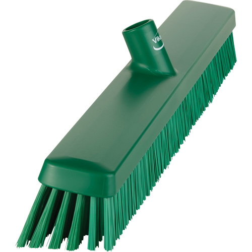 Heavy-Duty Push Broom, Fine/Stiff Bristles, 24", Green Ontario Packaging