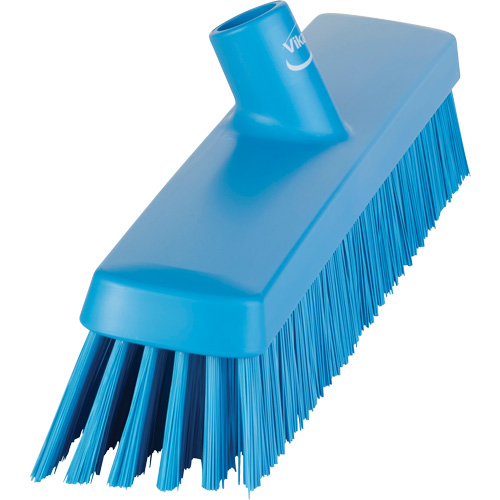 Push Broom Head, Fine/Stiff Bristles, 16-1/2", Polyester/Polypropylene, Blue Ontario Packaging