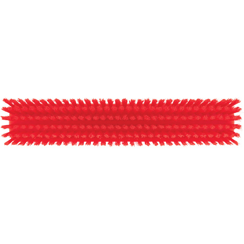 Push Broom Head, Fine/Stiff Bristles, 16-1/2", Polyester/Polypropylene, Red Ontario Packaging