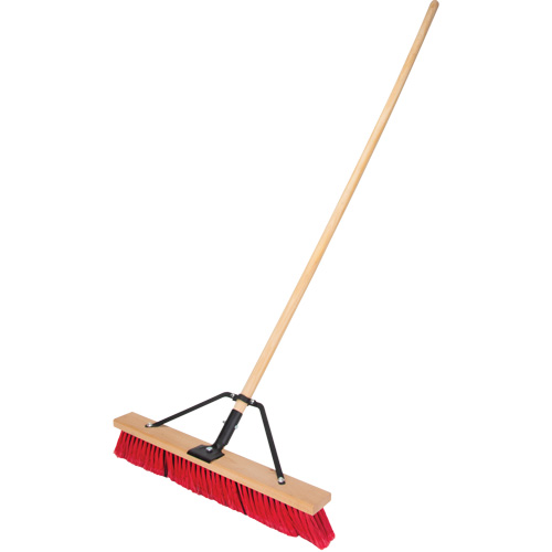 Push Broom with Braced Handle, 24", Medium, PVC Bristles Ontario Packaging