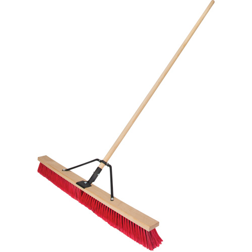 Push Broom with Braced Handle, 36", Medium, PVC Bristles Ontario Packaging