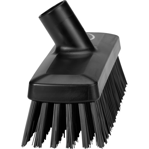 Compact Wall/Deck Broom, Stiff Bristles, 8-9/10", Polyester/Polypropylene, Black Ontario Packaging