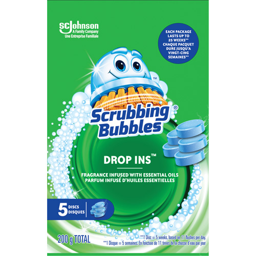 Pastilles nettoyantes pour toilettes Scrubbing Bubbles Drop-Ins, 200 g, Tampon Ontario Packaging