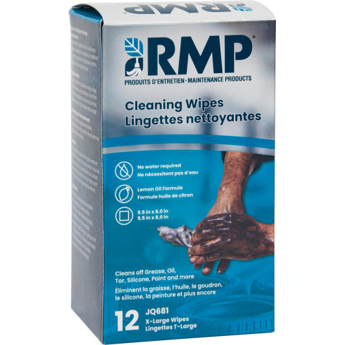 Lingettes nettoyantes emball&eacute;es individuellement, 12 lingettes, 8" x 9-1/2" Ontario Packaging