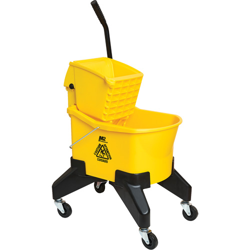 Seau & essoreuse pour vadrouille Grizzly, Pression vers le bas, 8 gal. US (32 pintes), Jaune Ontario Packaging