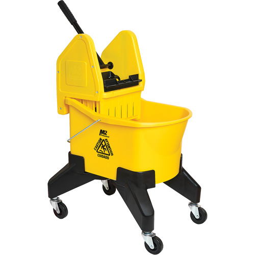Seau & essoreuse pour vadrouille Grizzly, Pression lat&eacute;rale, 8 gal. US (32 pintes), Jaune Ontario Packaging