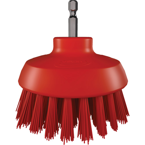 Brosse ronde HyDrive pour perceuse, Soies Tr&egrave;s ferme, Longueur de 3-1/10", Rouge Ontario Packaging