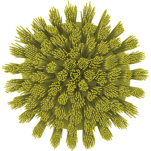 HyDrive Round Drill Brush, Extra Stiff Bristles, 3-1/10" Long, Yellow Ontario Packaging