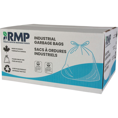 Sacs &agrave; d&eacute;chets de calibre industriel, Fort, 26" la x 36" lo, 0,9 mils, Bleu, Capacit&eacute; 45 L (12 gal.) Ontario Packaging