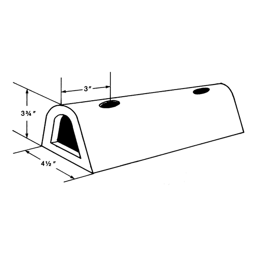 Extruded Rubber Dock Fenders, Rubber, 4-1/2" W x 12" L x 3-3/4" D Ontario Packaging
