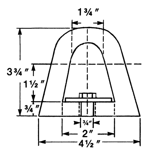 Extruded Rubber Dock Fenders, Rubber, 4-1/2" W x 12" L x 3-3/4" D Ontario Packaging
