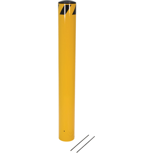 Pour-In-Place Bollards, Steel, 48-1/2" H x 5-9/16" W, Yellow Ontario Packaging