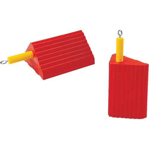 General Purpose Wheel Chocks, Polyurethane, Orange, 10" W x 8-1/2" D x 5" H Ontario Packaging