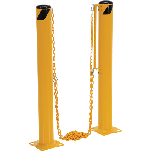 Syst&egrave;me de bornes de protection et chaînes pour quai, Acier, 42" h x 6-5/8" la, Jaune Ontario Packaging