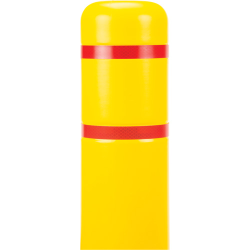 Capuchon en poly&eacute;thyl&egrave;ne pour borne de protection, 4-1/2" dia. x 52" l, Rouge/Jaune Ontario Packaging