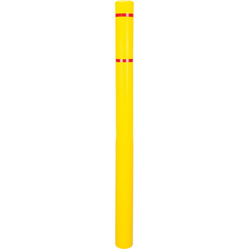 Polyethylene Bollard Cover, 4-1/2" Dia. x 64" L, Red/Yellow Ontario Packaging