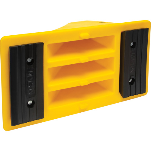 Wheel Chocks with Rubber Tread, Polyurethane, Yellow, 11-1/4" W x 21" D x 12-1/4" H Ontario Packaging