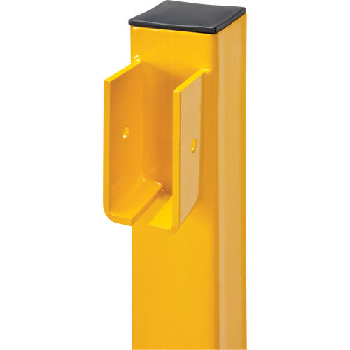 End Post for Light-Duty Guard Rails, Steel, 42" H, Safety Yellow Ontario Packaging